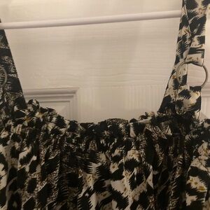 Stylish Black and White Patterned Dress